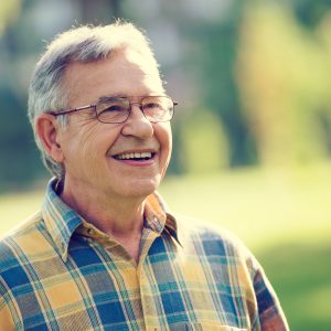 Portrait of happy senior man